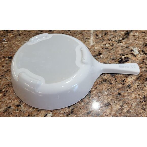 Corning Ware Microwave Browning Skillet with Lid MW-83-B White Menuette - Picture 3 of 16